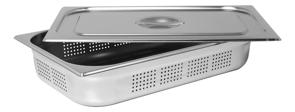 Cuba Perfurada Inox com Tampa GN 1/1×100mm