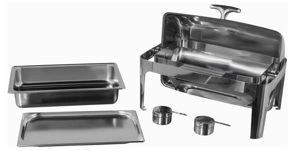 Produto Desmontado - Rechaud Aço Inox com Tampa Giratória (GN 1/1×20mm) - 3 Lts (Versão Luxo) - 723-1P