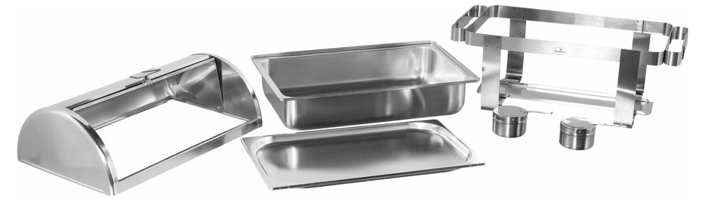 Produto Desmontado - Rechaud Aço Inox com Tampa Giratória (GN 1/1×20mm) - 3 Lts (Versão TOP) - 933-W900-1P