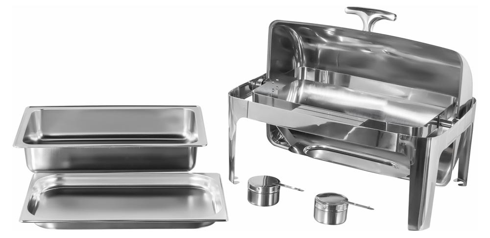Produto Desmontado - Rechaud Aço Inox com Tampa Giratória (GN 1/1×40mm) - 5 Lts (Versão Luxo) - 723-1M Produto Desmontado - Rechaud Aço Inox com Tampa Giratória (GN 1/1×40mm) - 5 Lts (Versão Luxo) - 723-1M