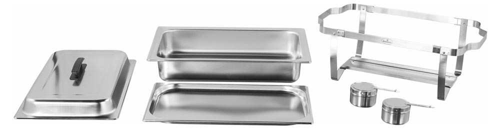 Produto desmontado - Rechaud Banho Maria Aço Inox (GN 1/1×20mm) - 3 Lts - F433-1P