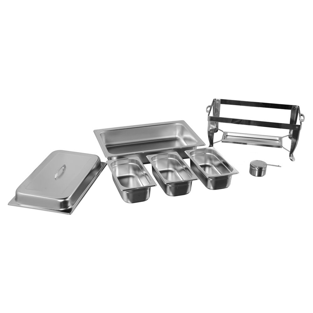 Desmontado - Rechaud Banho Maria Aço Inox com 3 Cubas (GN 1/3×100mm) - 13 Lts (Versão TOP)