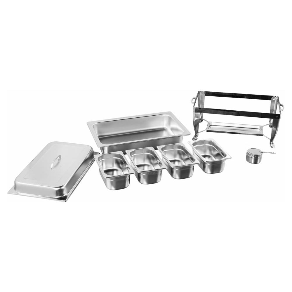 Desmontado - Rechaud Banho Maria Aço Inox com 4 Cubas (GN 1/4×100mm) - 13 Lts