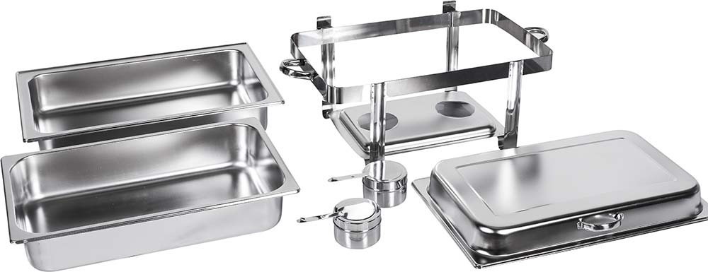 Produto desmontado - Rechaud Banho Maria Aço Inox com Dobradiça (GN 1/1×100mm) - 13 Lts - JQ833-1B