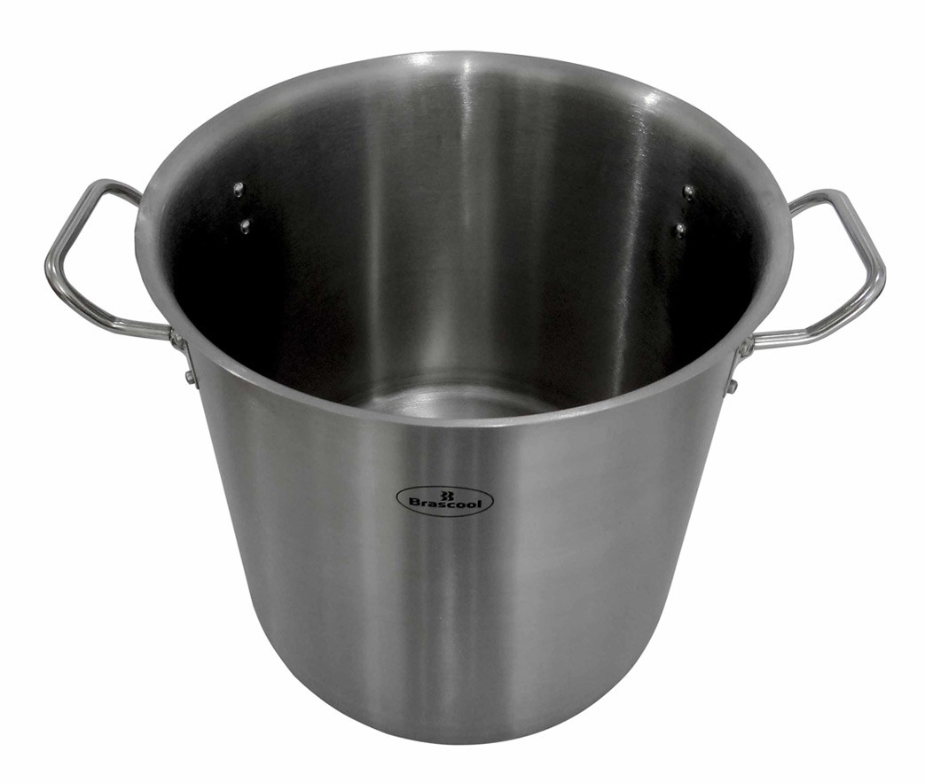 Destampada - Panela / Caldeirão de Aço Inoxidável com Tampa - 17 Litros (28x28cm) - GDC-2828