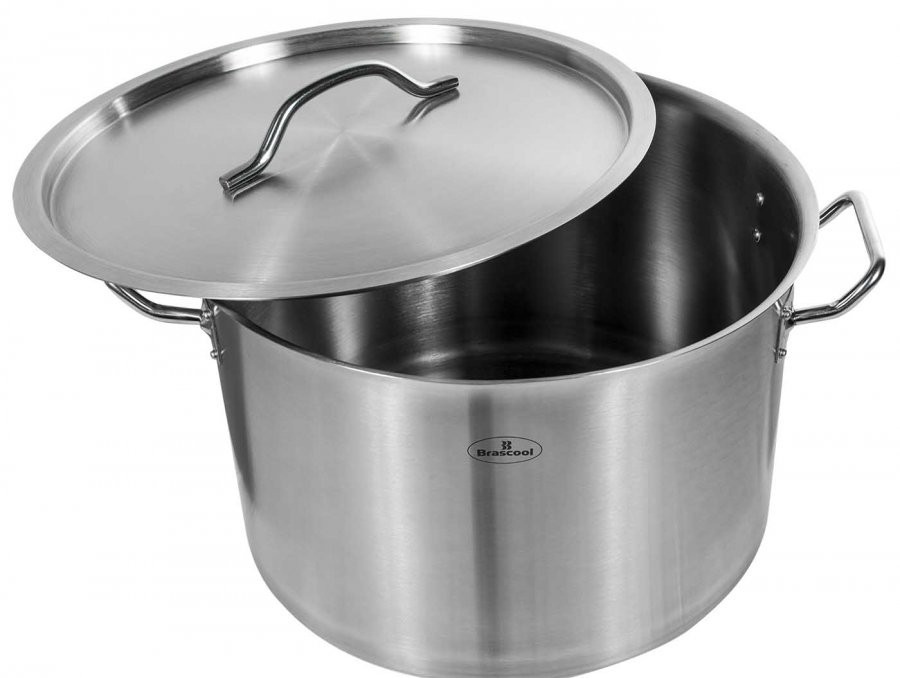 Detalhe interno - Panela / Caldeirão de Aço Inoxidável com Tampa - 24 Litros (36x24cm) - GDC-3624