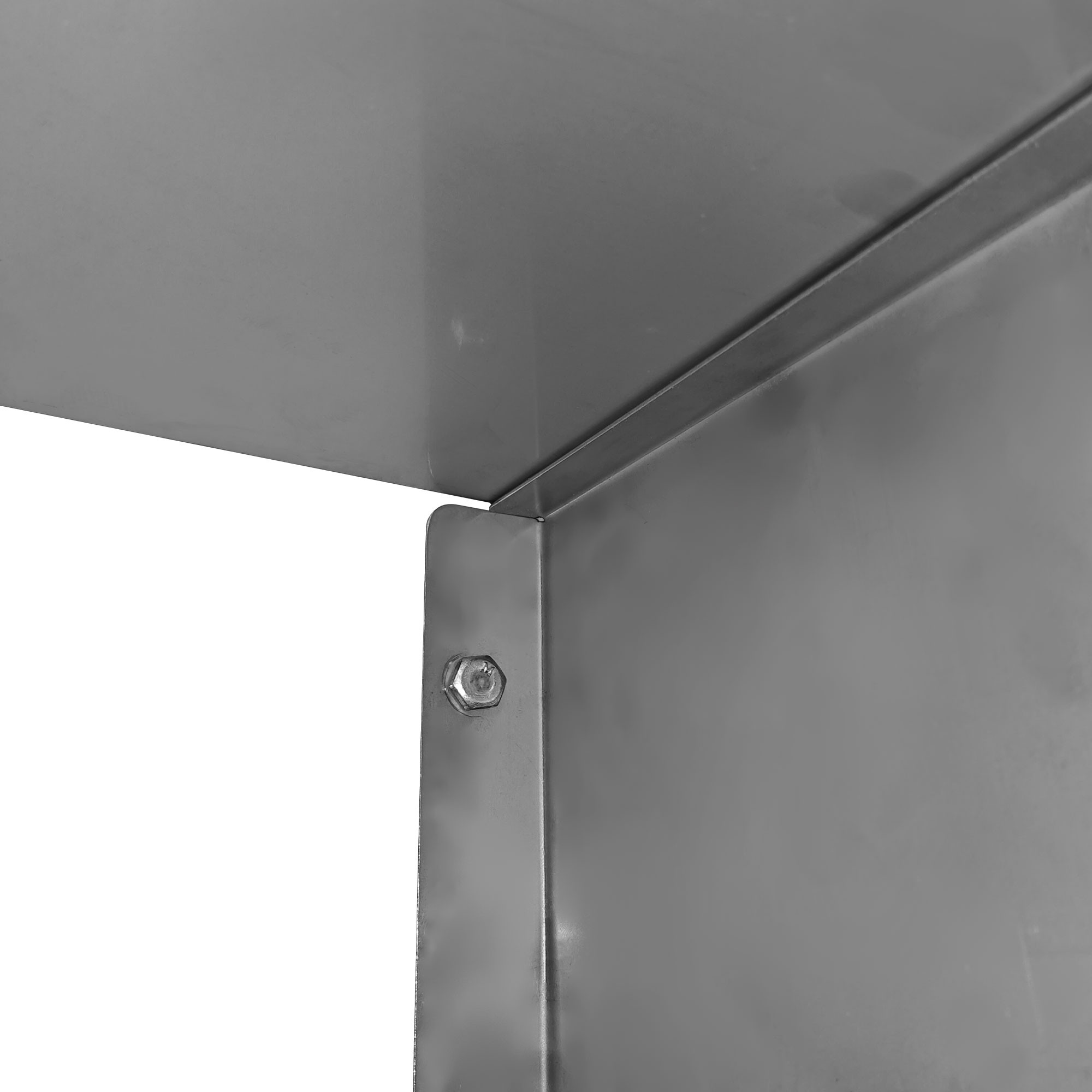 Detalhe - Prateleira Aço Inox Lisa com 5 Suportes Mãos Francesas - 180x30cm - Brascool