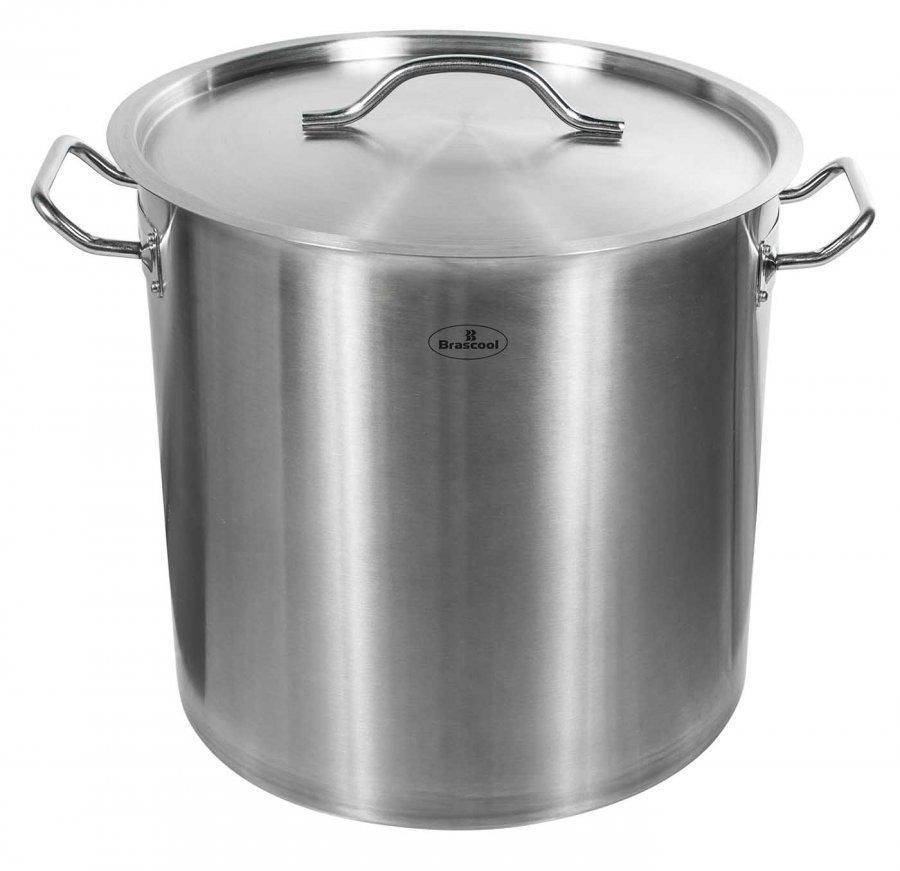 Panela / Caldeirão de Aço Inoxidável com Tampa - 36 Litros (36x36cm) - GDC-3636