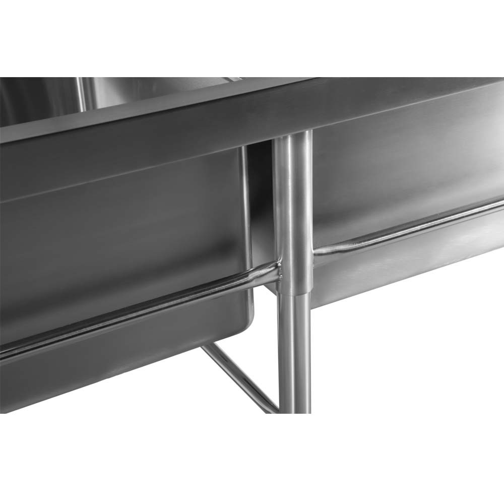 Mesa Inox 3 Cubas de 240x70cm detalhe meio