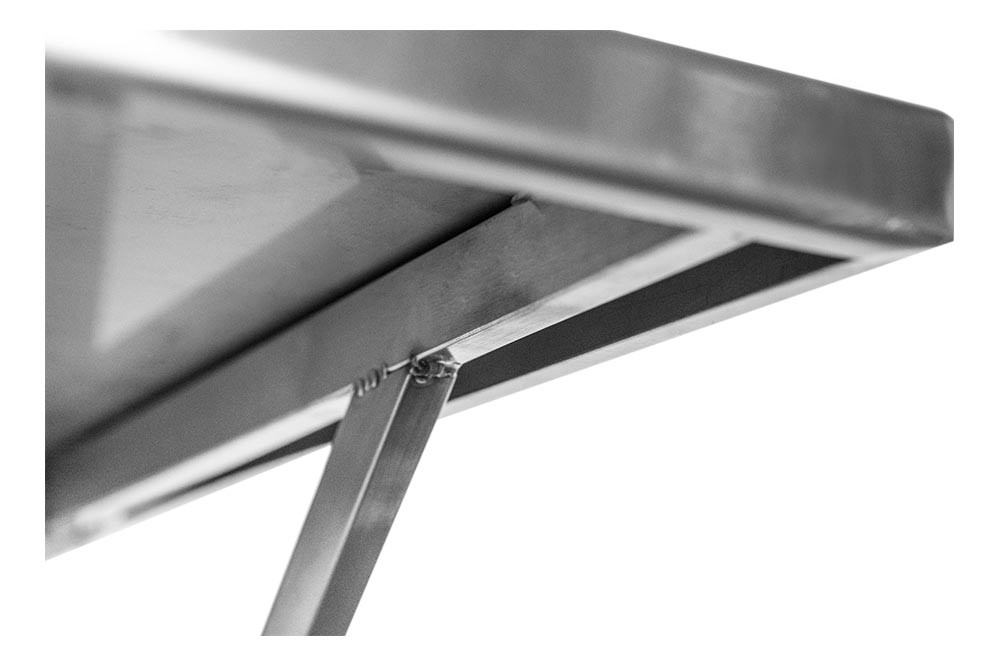 Inferior - Prateleira e Suporte em Aço Inox Lisa - 2,00m (200x35 cm) - Brascool (SPMFPL200) Inferior - Prateleira e Suporte em Aço Inox Lisa - 2,00m (200x35 cm) - Brascool (SPMFPL200)