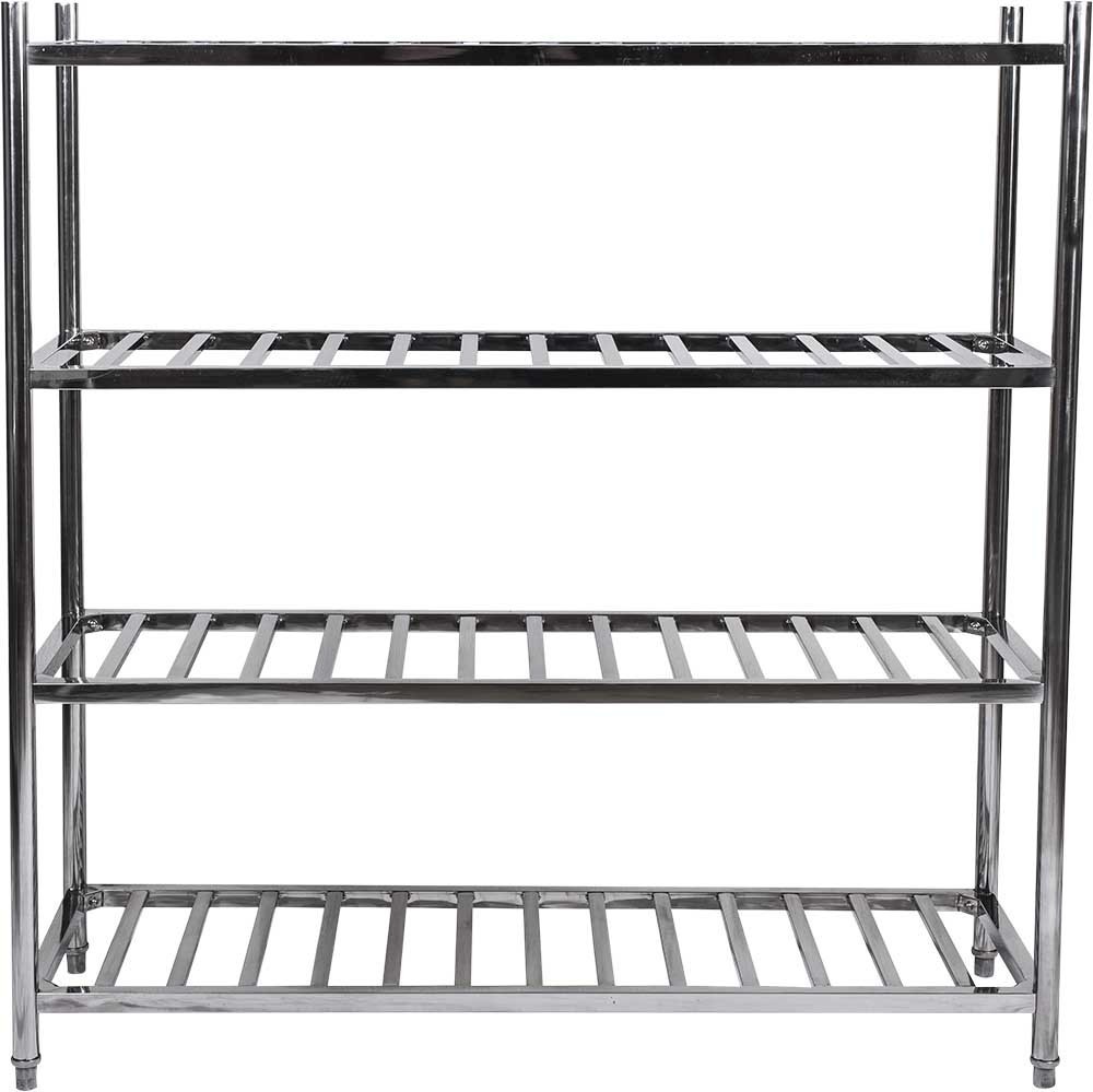 Estante em Aço Inoxidável com 4 Prateleiras Gradeadas - 1,2m (120x50x155cm) - E4-120G