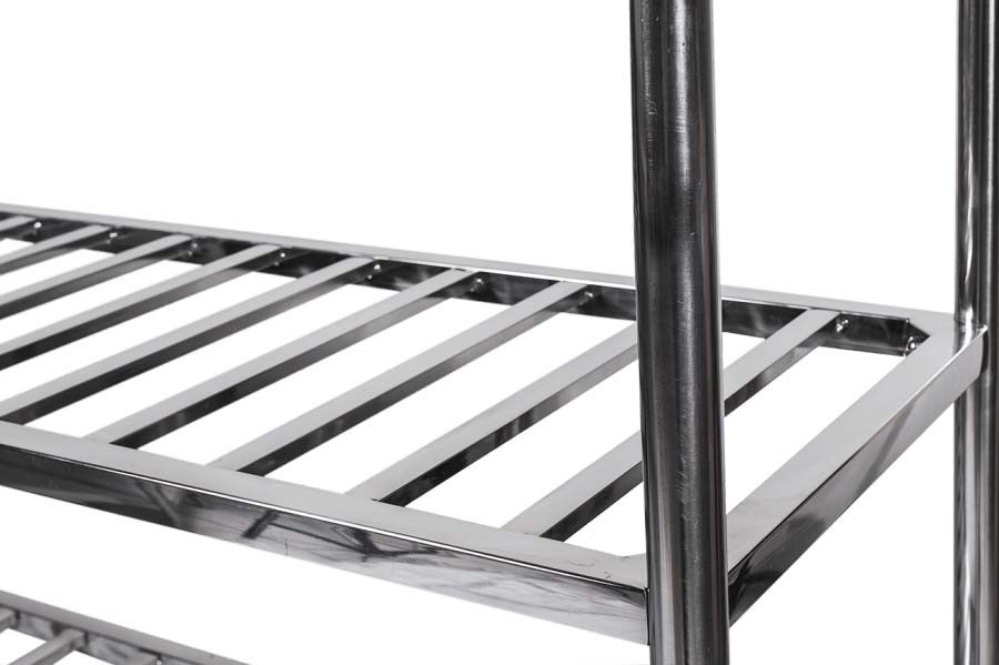 Detalhe prateleira gradeada - Estante em Aço Inoxidável com 4 Prateleiras Gradeadas - 1,2m (120x50x155cm) - E4-120G