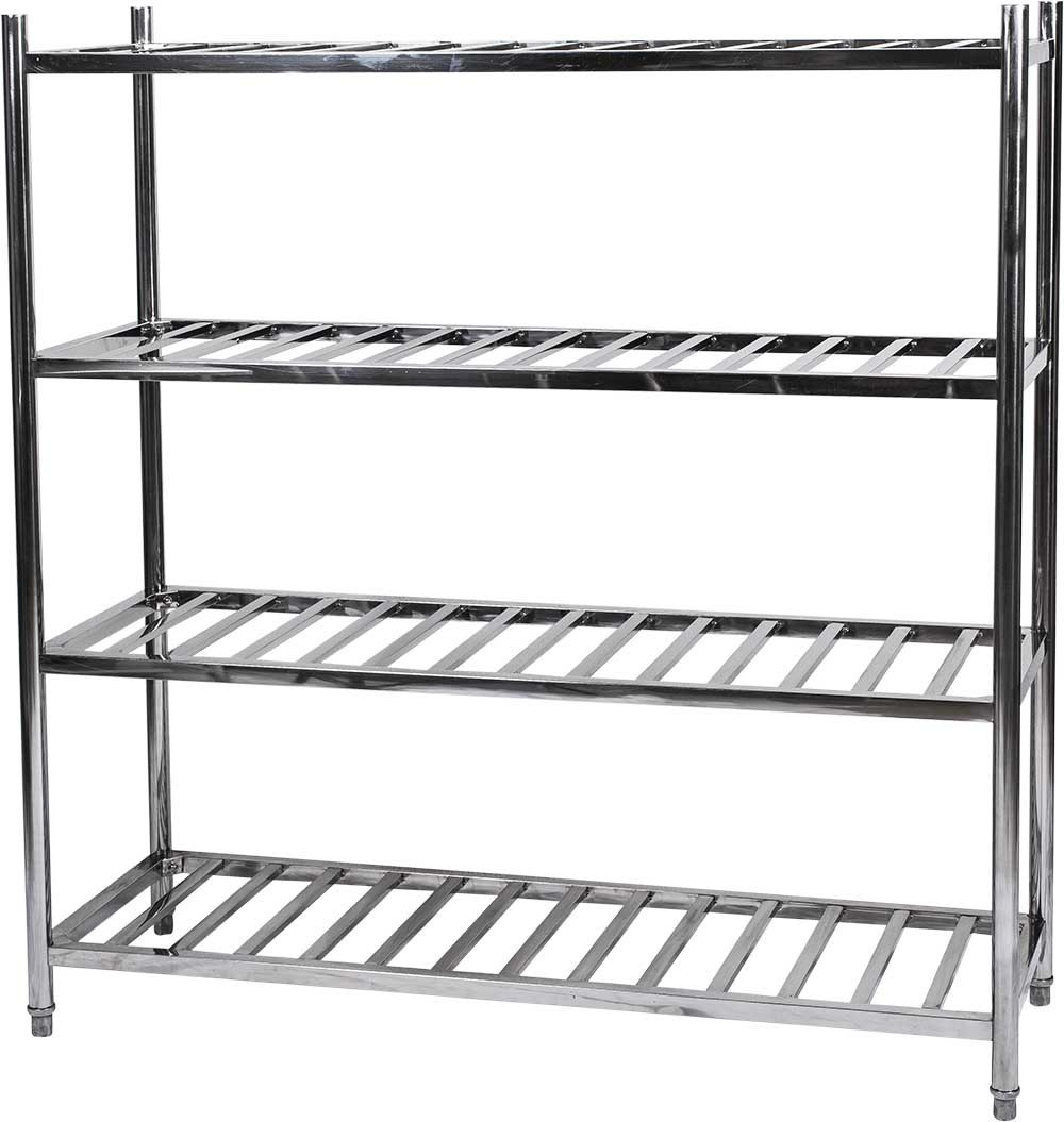 Estante em Aço Inoxidável com 4 Prateleiras Gradeadas - 1,5m (150x50x155cm) - E4-150G