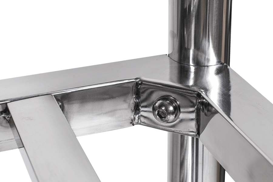 Prateleiras parafusáveis - Estante em Aço Inoxidável com 4 Prateleiras Gradeadas - 1,5m (150x50x155cm) - E4-150G