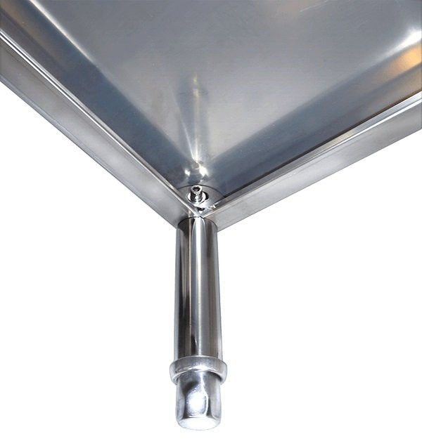 Fundo da prateleira - Estante em Aço Inoxidável com 4 Prateleiras Lisas - 1,2m (120x50x155cm) - E4-120L