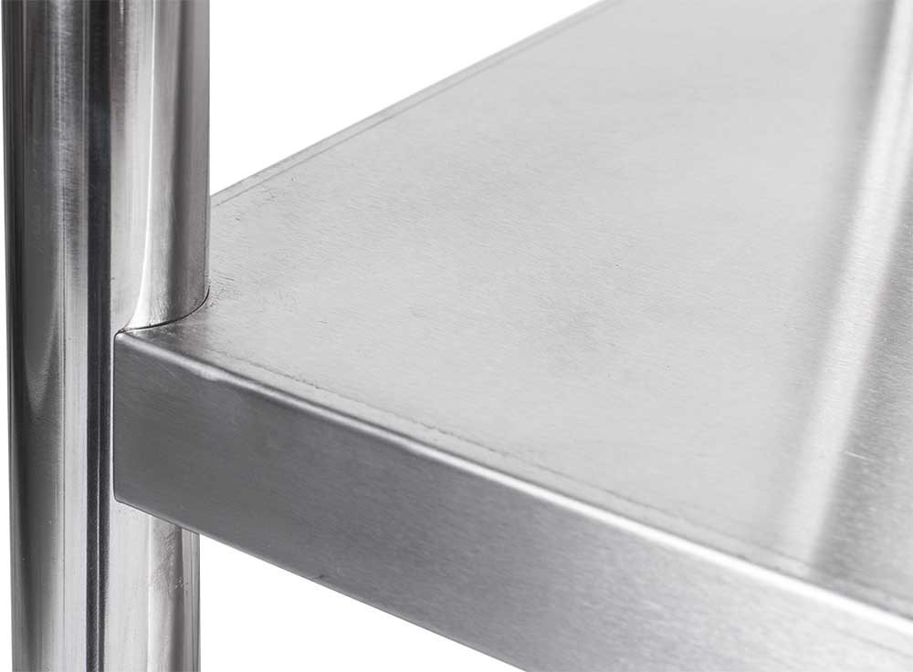 Detalhe Prateleira Lisa - Estante em Aço Inoxidável com 4 Prateleiras Lisas - 1,2m (120x50x155cm) - E4-120L