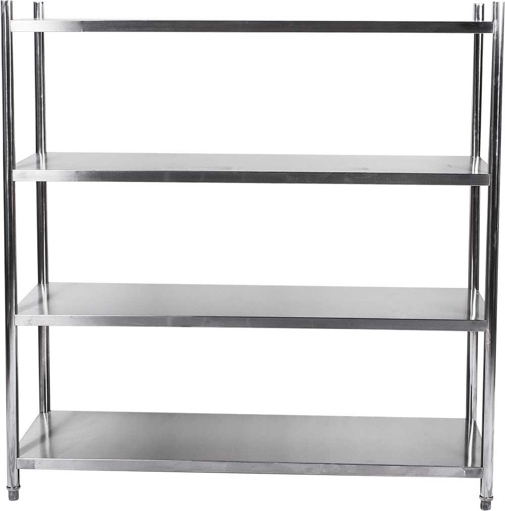 Estante em Aço Inoxidável com 4 Prateleiras Lisas - 1,2m (120x50x155cm) - E4-120L