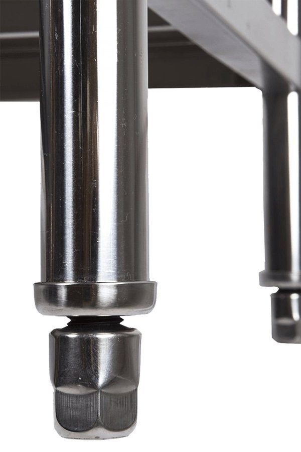 Pés rosqueáveis - Estante em Aço Inoxidável com 4 Prateleiras Lisas - 1,2m (120x50x155cm) - E4-120L