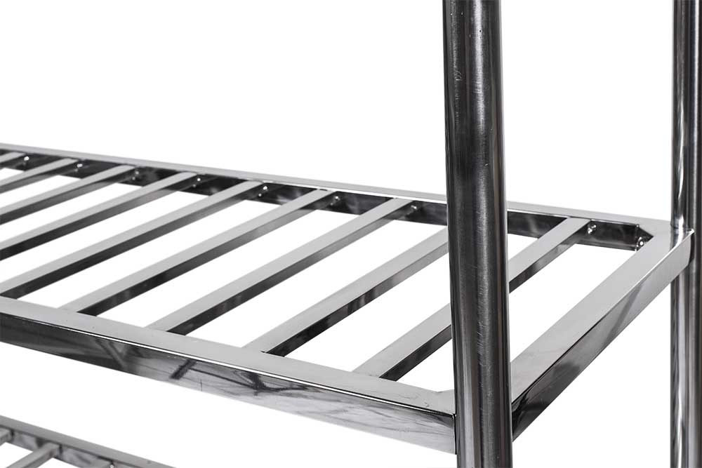 Detalhe prateleira - Estante em Aço Inoxidável com 4 Prateleiras Gradeadas - 1,5m (150x50x155cm) - E4-150G