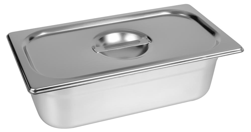 Cuba Gastronômica em Inox com Tampa GN 1/3 × 100mm (325x176mm) - 813-4/813L