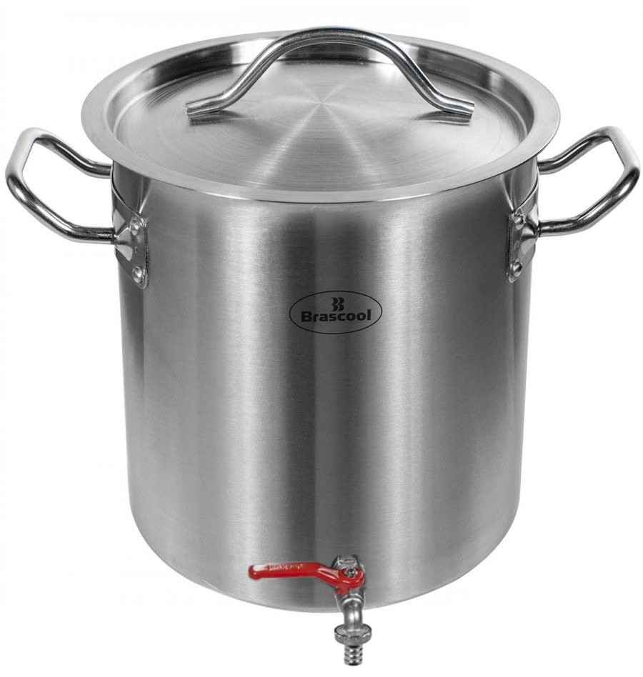 Panela / Caldeirão Aço Inox para Cerveja Artesanal c/ Torneira - 6,5 Litros (20x20cm) - GDC-2020T