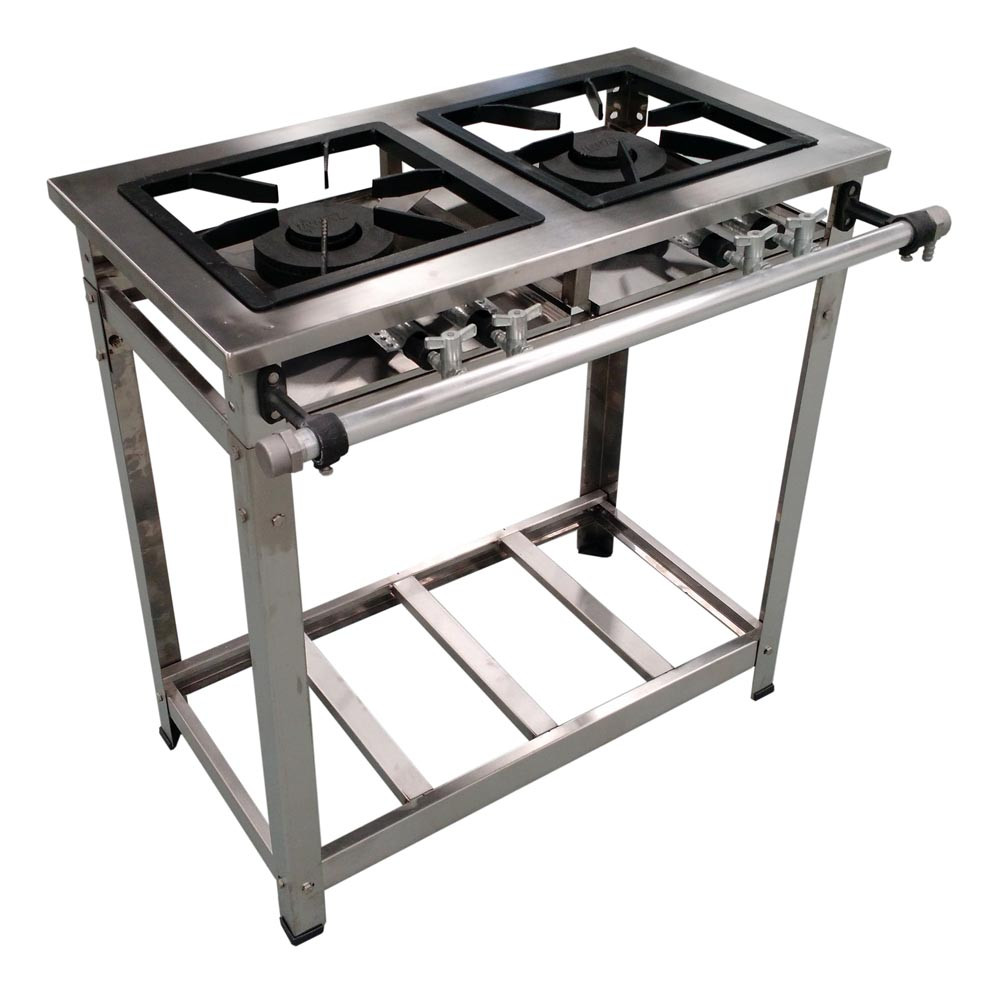 Fogão Industrial Aço Inox Standard Baixa Pressão 2 Bocas Duplas em Linha - Innal