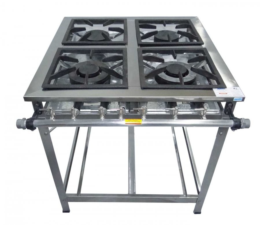 Fogão Industrial em Aço Inoxidável c/ 4 Bocas 30x30 - Innal