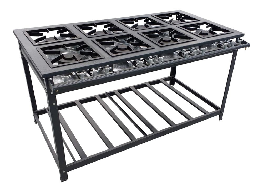 Fogão Industrial Standard Baixa Pressão 8 Bocas (4 Duplas e 4 Simples) - Innal (FSP8B4D) Fogão Industrial Standard Baixa Pressão 8 Bocas (4 Duplas e 4 Simples) - Innal (FSP8B4D)