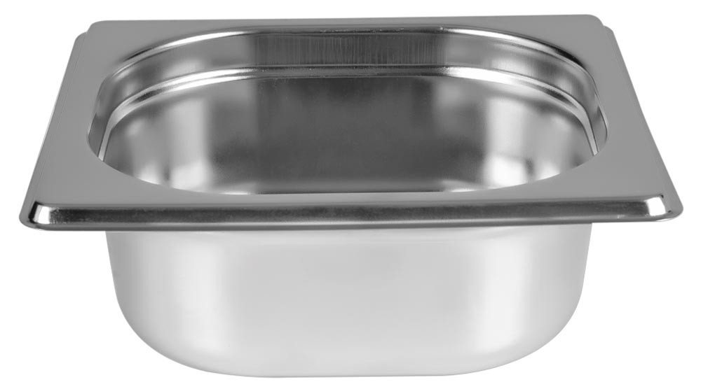 Frontal - Cuba Gastronômica Aço Inoxidável para Buffet GN 1/6×65mm (176x162mm) - 816-2