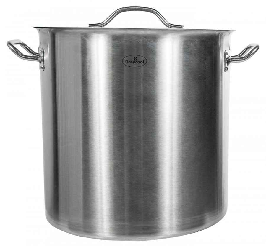 Frontal - Panela / Caldeirão de Aço Inoxidável com Tampa - 36 Litros (36x36cm) - GDC-3636