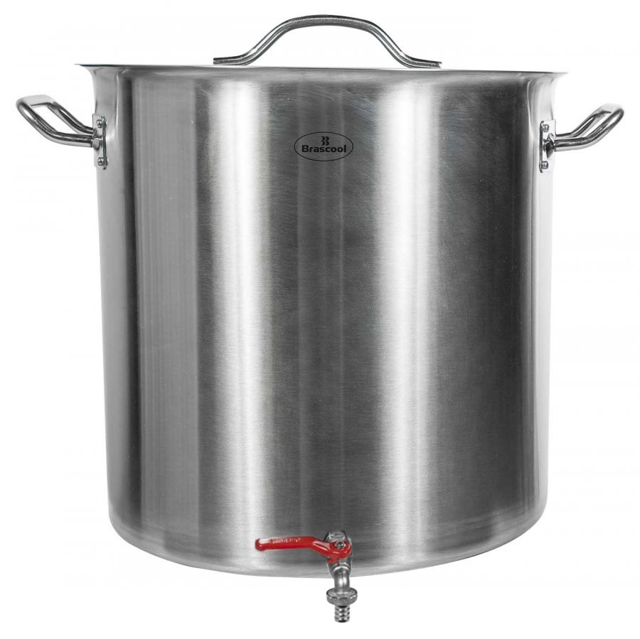 Panela / Caldeirão Aço Inox para Cerveja Artesanal c/ Torneira - 36 Litros (36x36cm) - GDC-3636T