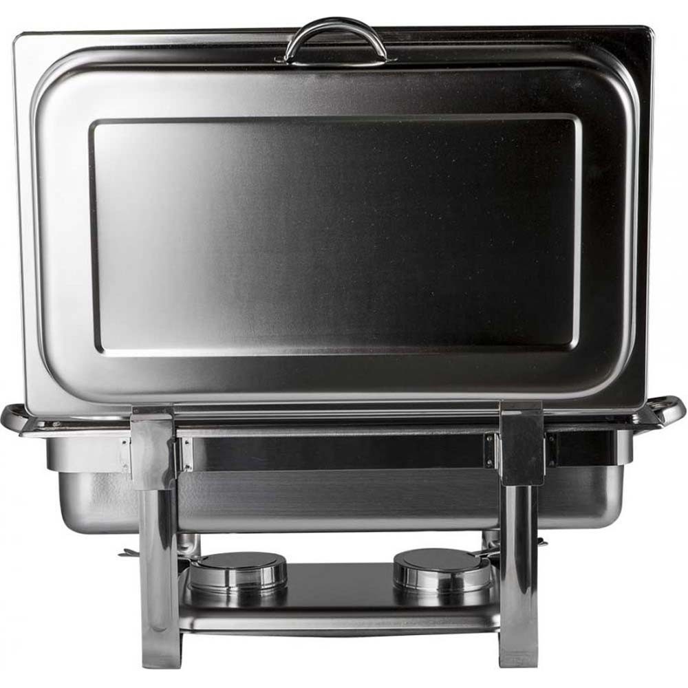 Rechaud Banho Maria Aço Inox com Dobradiças e 9 Cubas (GN 1/9 100mm) - 7,2 Lts traseira