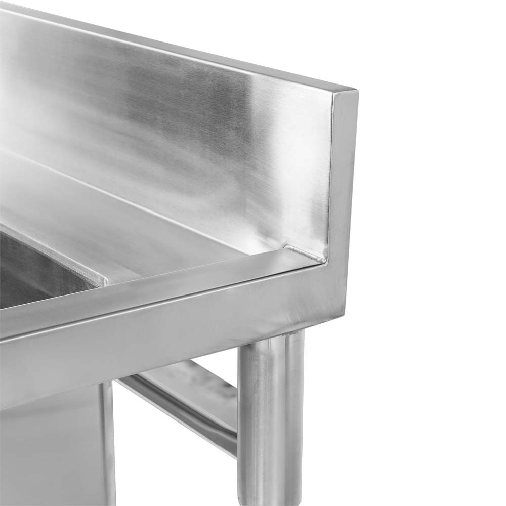 Mesa Inox 2 Cubas (Esquerdo) de 190x50cm espelho