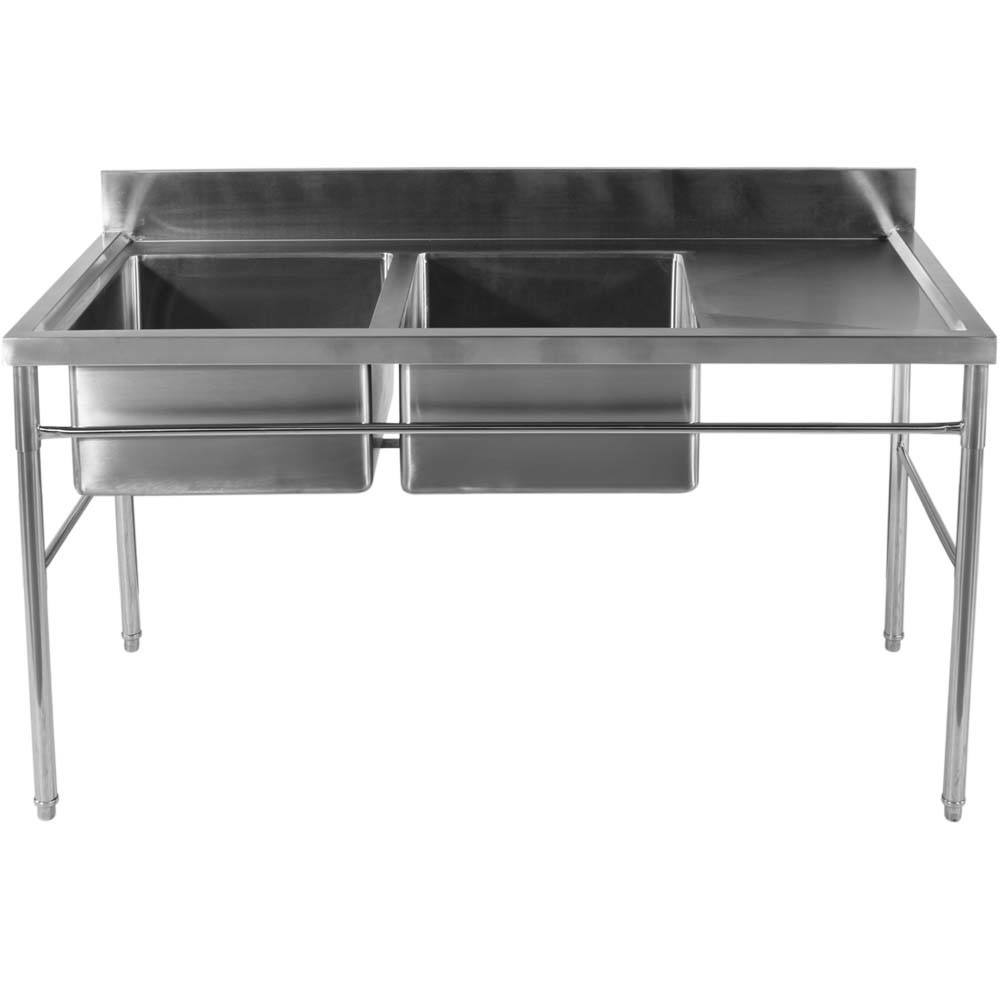 Mesa Aço Inox 2 Cubas (Esquerdo) de 160x70cm superior