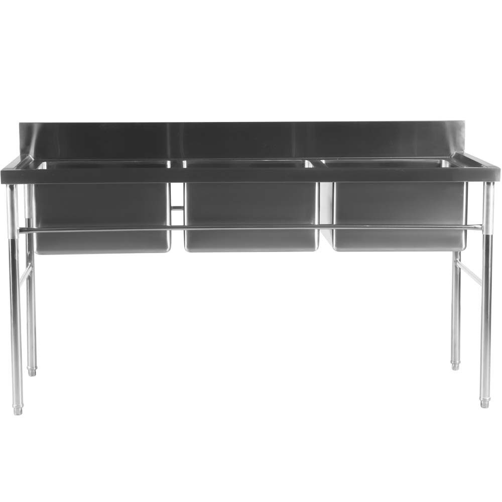 Mesa Inox 3 Cubas de 180x70cm