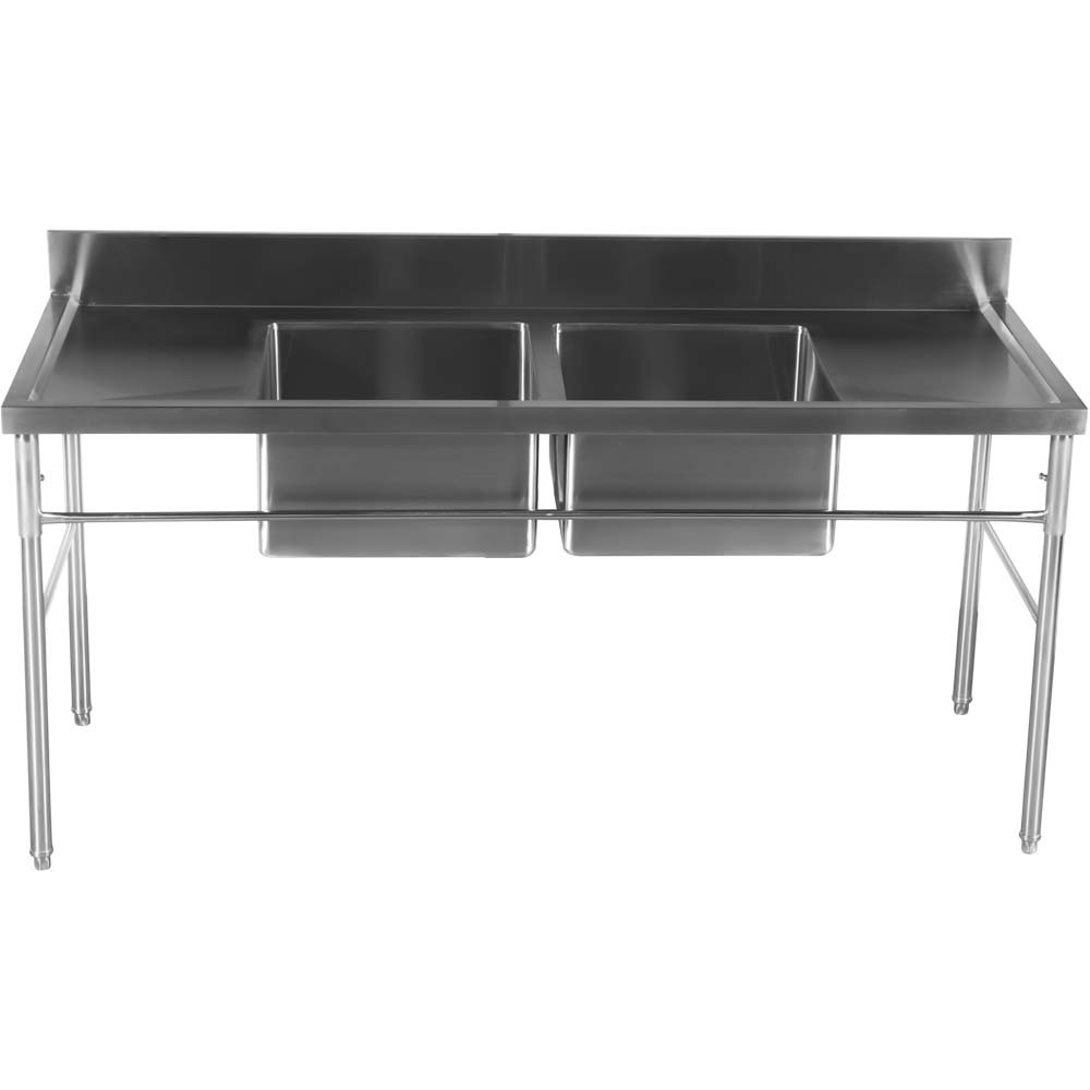Mesa Inox 2 Cubas (Esquerdo) de 190x50cm