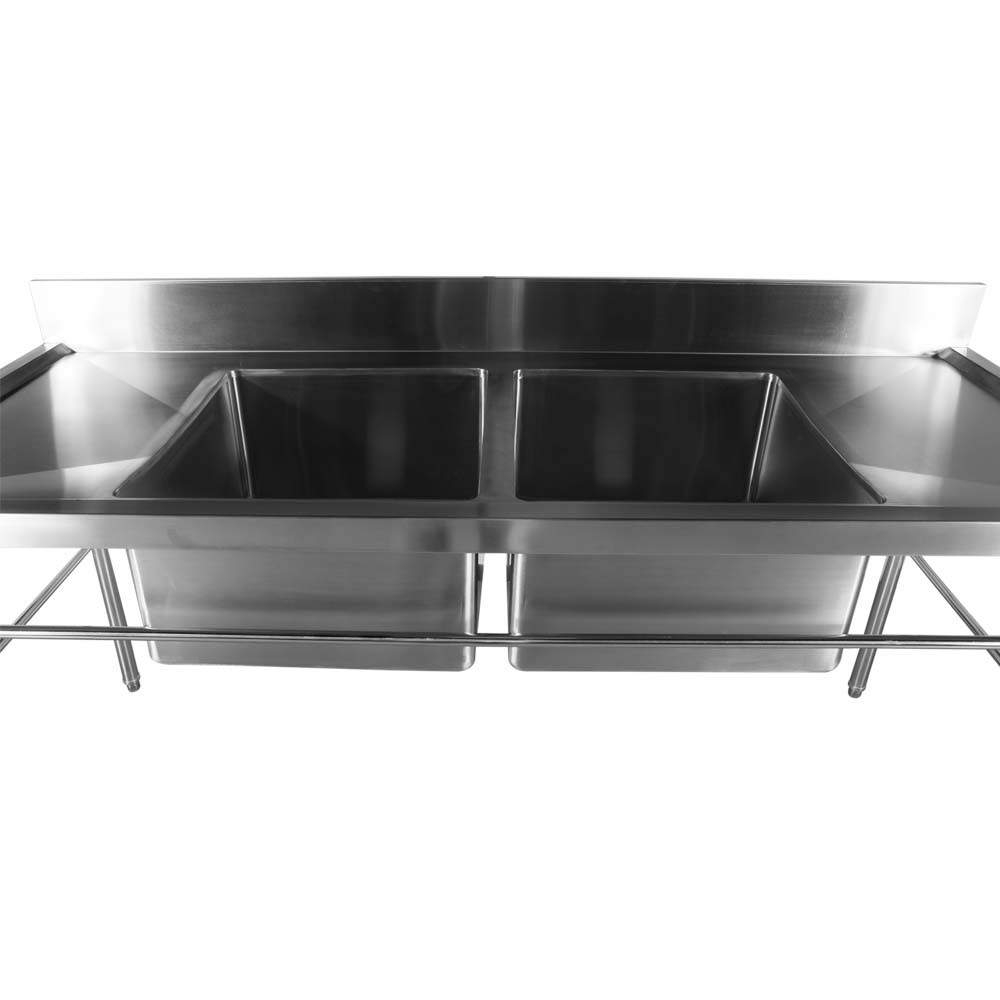 Mesa Inox 2 Cubas (Esquerdo) de 190x50cm superior