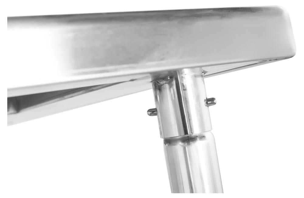 Destalhe encaixe - Mesa / Bancada de Apoio Aço Inoxidável com Rodas / Rodizios e Espelho - 1,2m (120x70x90cm) - BR-120B