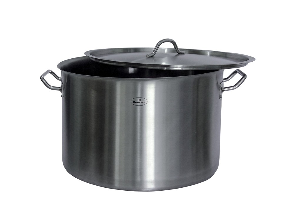 Detalhe da tampa - Panela / Caldeirão de Aço Inoxidável com Tampa - 44 Litros (45x28cm) - GDC-4528