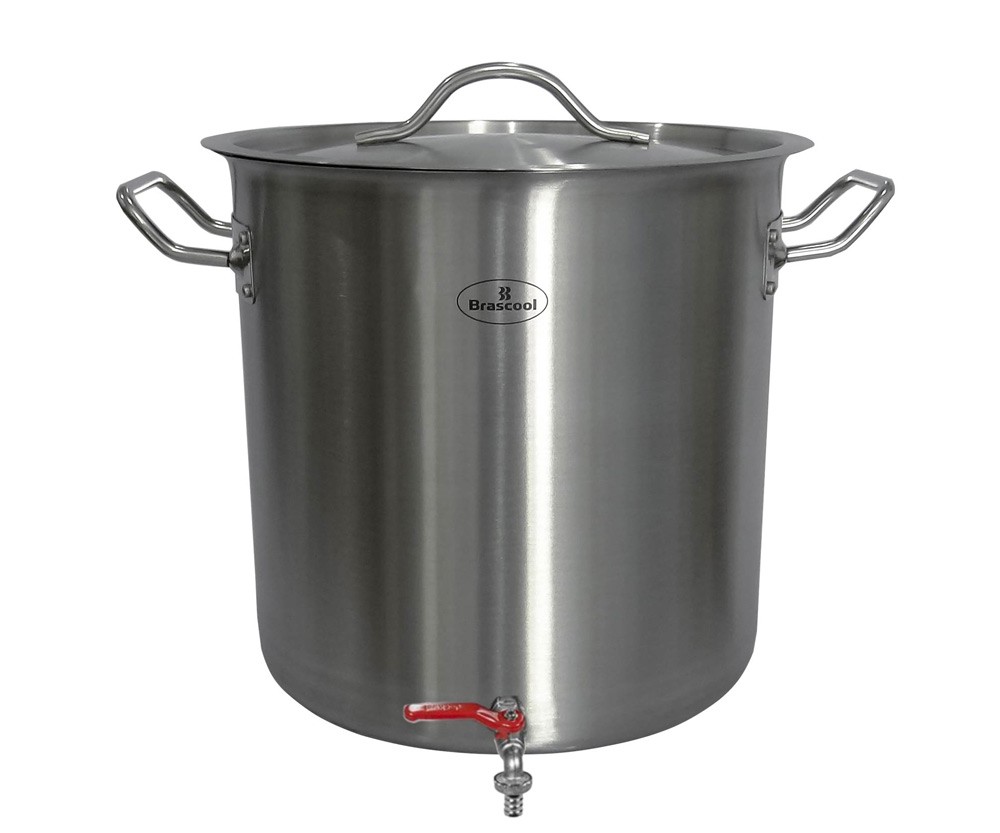 Panela / Caldeirão Aço Inox para Cerveja Artesanal c/ Torneira - 17 Litros (28x28cm) - GDC-2828T