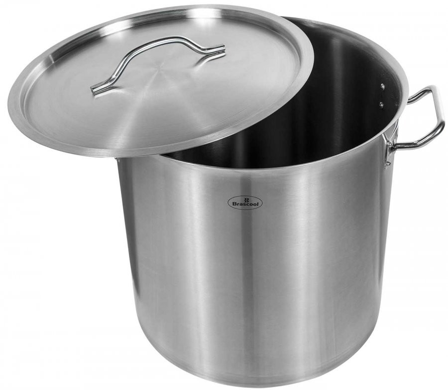 Detalhe tampa - Panela / Caldeirão de Aço Inoxidável com Tampa - 36 Litros (36x36cm) - GDC-3636