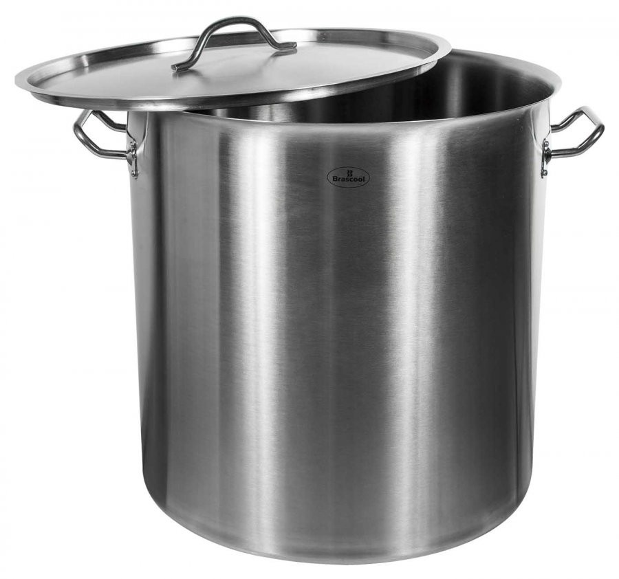 Tampa aberta - Panela / Caldeirão de Aço Inoxidável com Tampa - 71 Litros (45x45cm) - GDC-4545