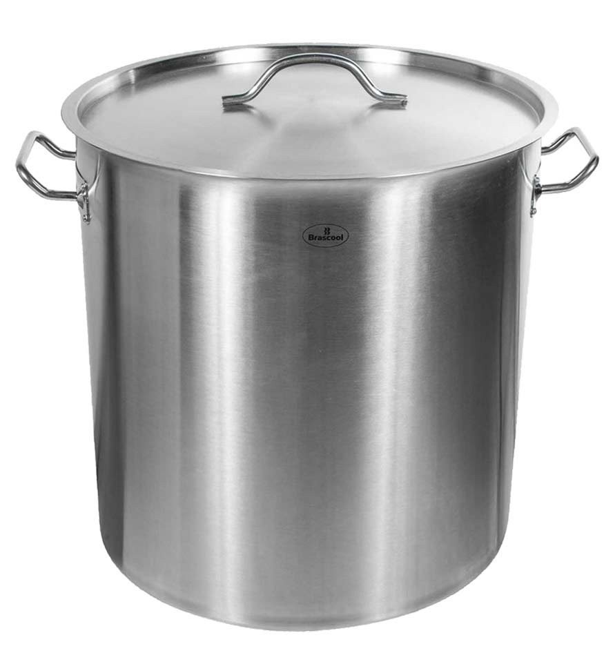 Panela / Caldeirão de Aço Inoxidável com Tampa - 71 Litros (45x45cm) - GDC-4545
