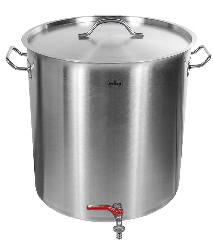 Frontal - Panela / Caldeirão Aço Inox para Cerveja Artesanal c/ Torneira - 71 Litros (45x45cm) - GDC-4545T 