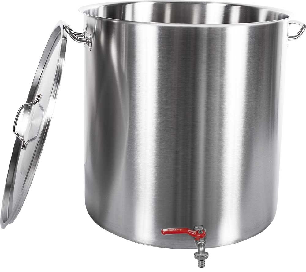 Tampa Aberta - Panela / Caldeirão Aço Inox para Cerveja Artesanal c/ Torneira - 98 Litros (50x50cm) - GDC-5050T 