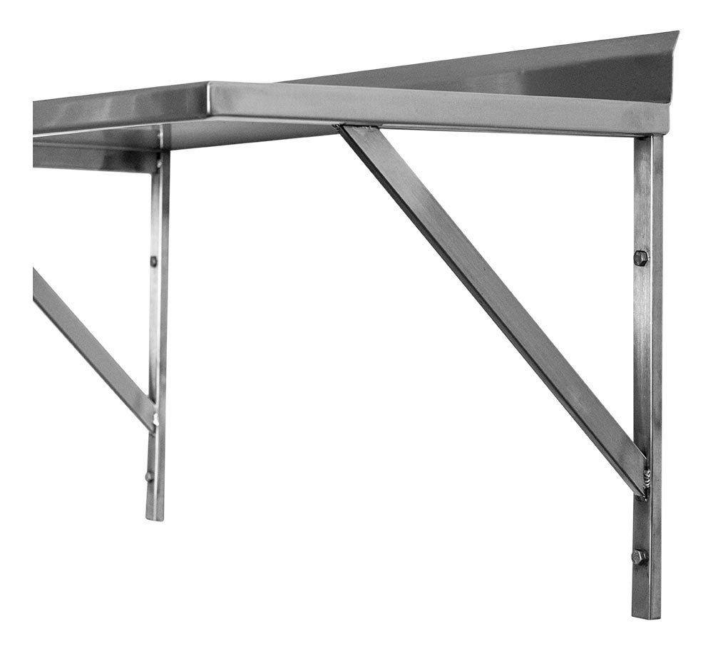 Base - Prateleira e Suporte em Aço Inox Lisa - 0,94m (94x35 cm) - Brascool Inox (SPMFPL94) Base - Prateleira e Suporte em Aço Inox Lisa - 0,94m (94x35 cm) - Brascool Inox (SPMFPL94)