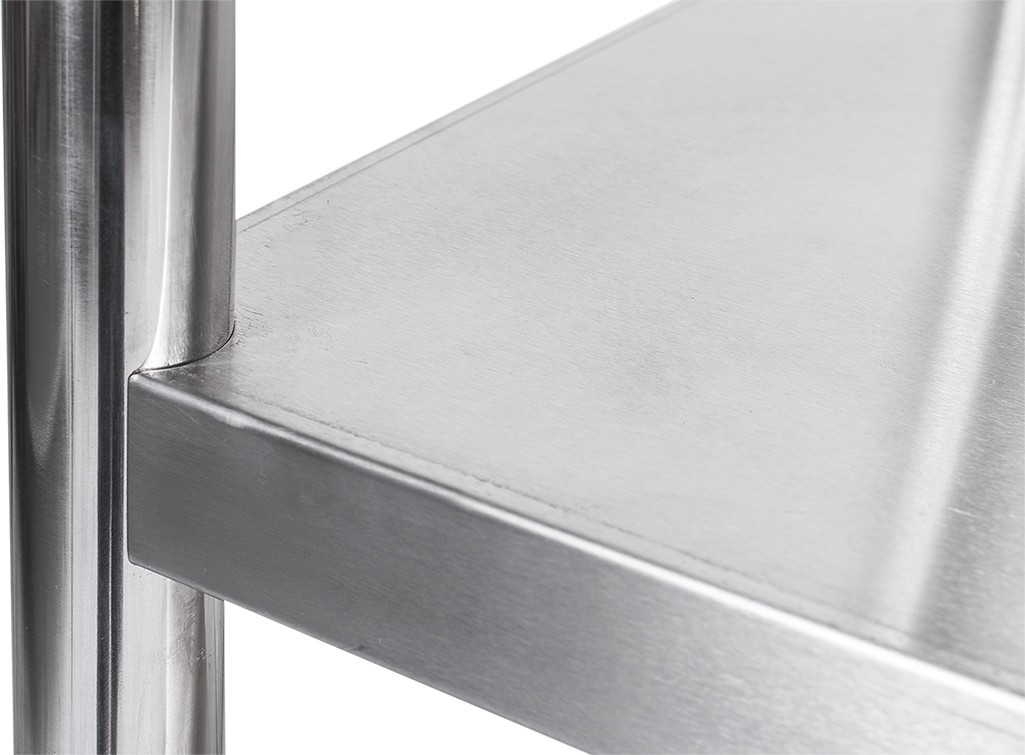 Detalhe - Estante em Aço Inoxidável com 5 Prateleiras Lisas - 1,5m (150x50x200cm)