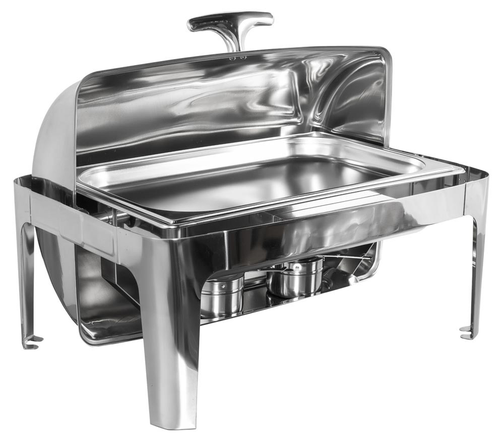 Rechaud Aço Inox com Tampa Giratória (GN 1/1×40mm) - 5 Lts (Versão Luxo) - 723-1M Rechaud Aço Inox com Tampa Giratória (GN 1/1×40mm) - 5 Lts (Versão Luxo) - 723-1M