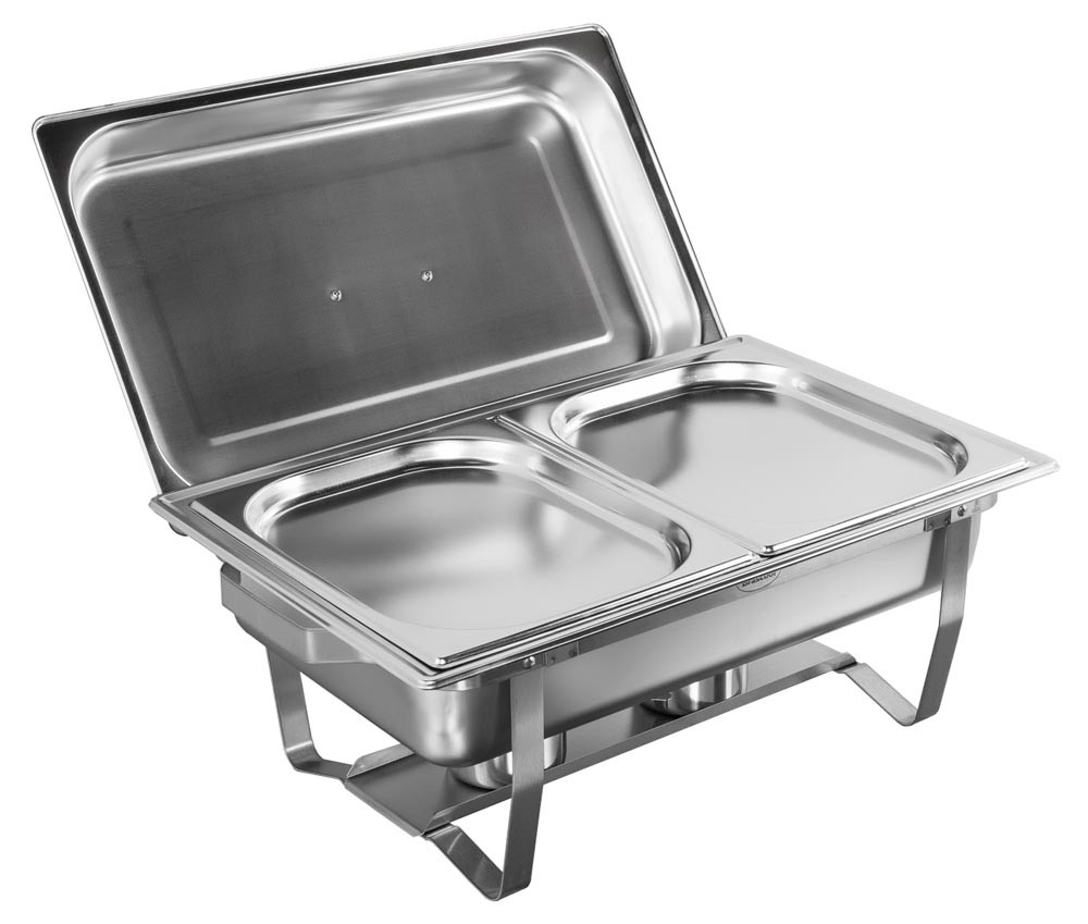 Rechaud Banho Maria Aço Inox com 2 Cubas (GN 1/2×20mm) - 3 Lts - F433-2P