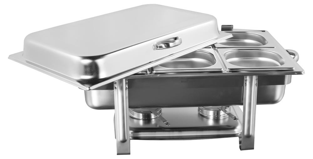 Tampa - Rechaud Banho Maria Aço Inox com Dobradiças e 6 Cubas (GN 1/6×100mm) - 13 Lts - JQ833-6B